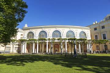 Gallery of Gonzago, an architectural and frescos ensemble of the Pavlovsk Palace. Pavlovsk, St. Petersburg, Russia