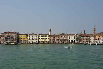 Fototapeta na wymiar Fondamenta delle Zattere, Stadtviertel (sestiere) Dorsoduro, Venedig, Venezia, Italien
