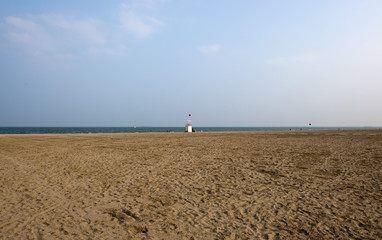 Sandstrand am Ldo di venezia, venedig, italien