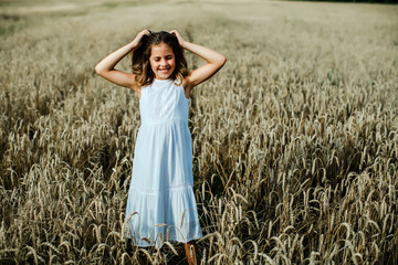 The young model. Photoshoots in the field