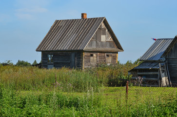 Old wooden log houses