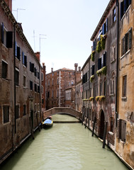 Wohnhäuser am Kanal im Stadtviertel San Polo, Venedig, Venezia, Italien