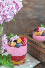 Multivitamin summer berry delicious panacotta.