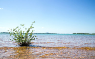 Ansichten eines gefluteteten Tagebaus.Views of a flooded mine