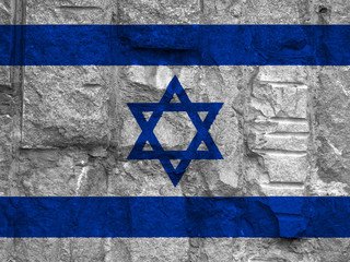 Flag of Israel on background stone texture