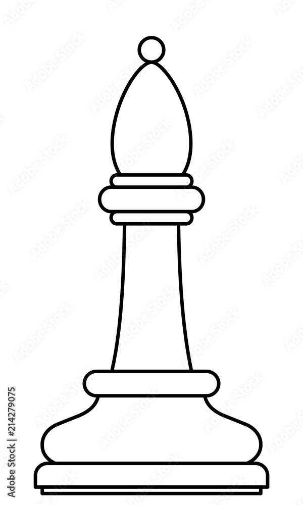 Canvas Prints chess bishop contour illustration