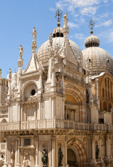 Fassadenteile des Markusdoms, Markusplatz, S. Marco, Venedig, venezia, adria, italien