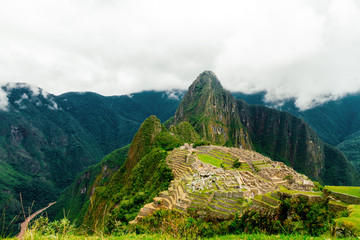 General view of the citadel of Machu Picchu with the Urubamba River