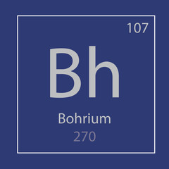 Bohrium Bh chemical element icon- vector illustration