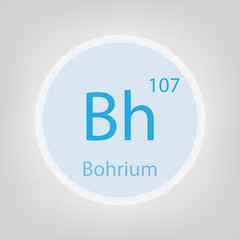 Bohrium Bh chemical element icon- vector illustration
