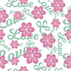 Love Floral Repeat Pattern
