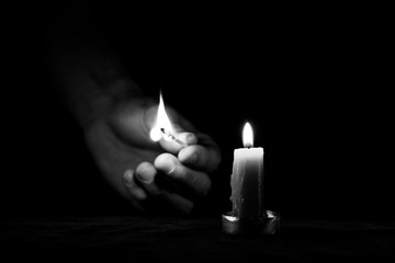 candle in honor of memory