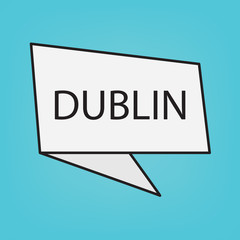Dublin word on sticker- vector illustration