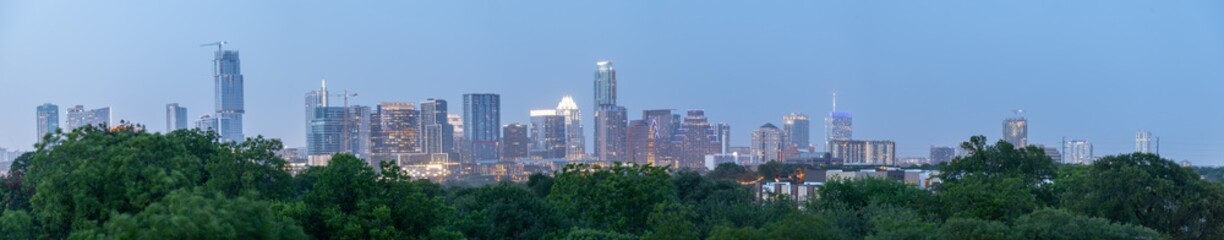 Fototapeta na wymiar Austin Texas Building Skyline After the the Lights are on