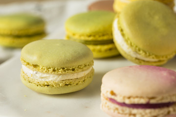 Obraz na płótnie Canvas Colorful Homemade Sweet French Macarons
