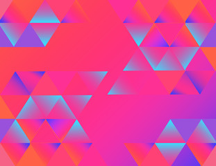 Abstract geometric background in vibrant and feminine colorful shades. Neon vivid gradients. Perfect for exciting web designs, banners and social networks graphic.