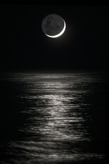 Te moon reflecting on the ocean