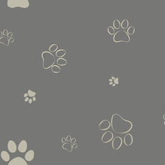 different dog paws on a beige background