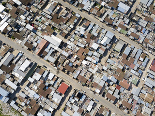 Aerial view of township, South Africa