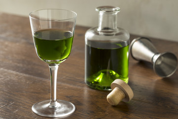 Alcoholic Green Absinth Apertif
