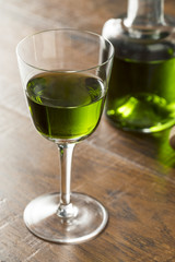 Alcoholic Green Absinth Apertif