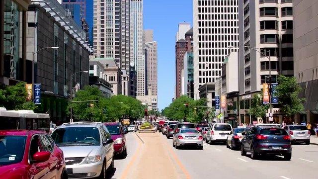 Chicago Michigan Avenue traffic - Fast Motion