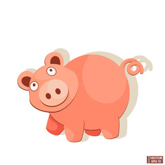 Cute pink pig cartoon