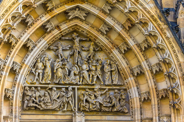 Fototapeta premium Detail of Famous St. Vitus Cathedral Prague, Czech Republic