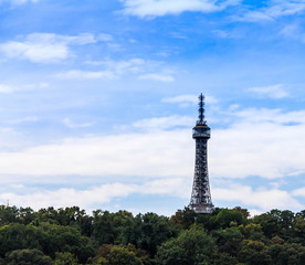 Obraz premium Petrin Lookout Tower in Prague, Czech Republic