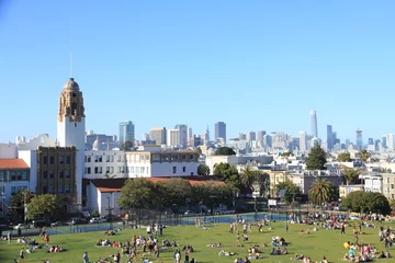 Photo sur Plexiglas San Francisco Vue sur les toits de San Francisco depuis le parc Mission Dolores