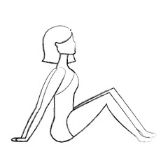 woman with swimsuit sitting character