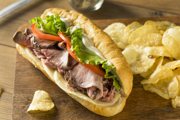 Homemade Roast Beef Deli Sandwich