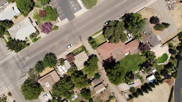 Overhead shot of small farm town