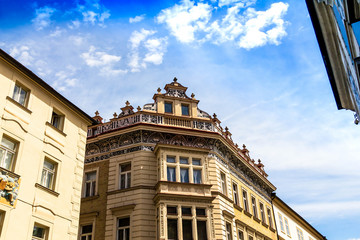 Fototapeta na wymiar Old Prague street in Mala Strana,, Prague . Czech Republic