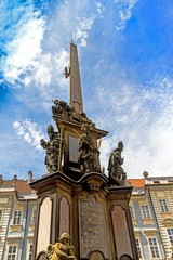 Fototapeta na wymiar Holy Trinity Column (Plague Column) at Lesser Town Square (Mala Strana). Prague, Czech Republic