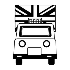 taxi cab transport england flag