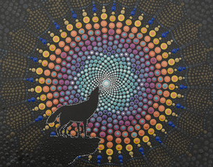 Wolf Mandala Painting
