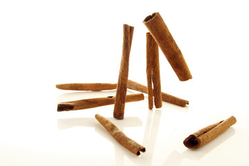 Cinnamon Sticks on white background