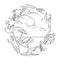 young people on the beach