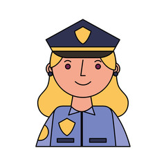 woman officer police character icon
