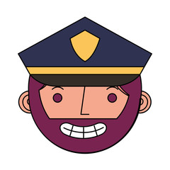 head officer police character icon