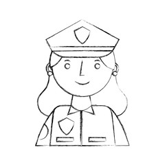 woman police officer in uniform character