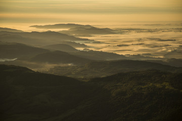  View of the sunrise over the mountain - Brazil