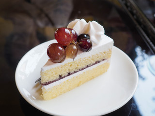 soft cake with grape