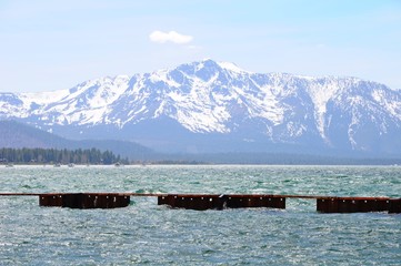 Beautiful Landscape in Spring at Lakeside of Lake Tahoe in California, United States