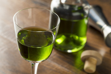 Alcoholic Green Absinth Apertif
