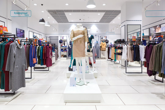 Interior of clothing store.