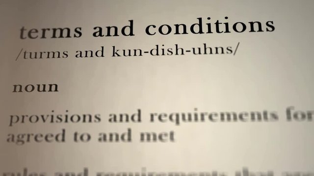 Terms and Conditions Definition