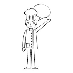 restaurant chef with speech bubble