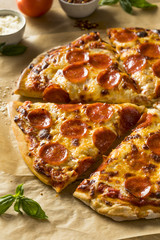 Homemade Greasy Pepperoni New York Pizza